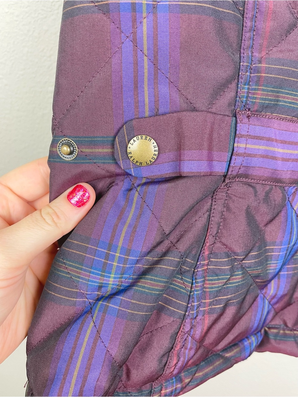 Lauren Ralph Lauren Women's Large Tartan Plaid Quilted Full Zip Vest Equestrian - Picture 13 of 16